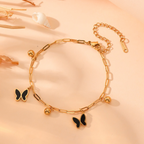 18K Gold Plated Titanium Steel Acrylic Inlay Jewelry