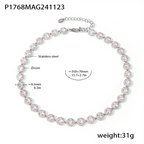 18K Gold Plated Luxury Circle & Heart Zircon Jewelry Set