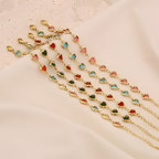 Fashion Colorful Heart Bracelet Stainless Steel
