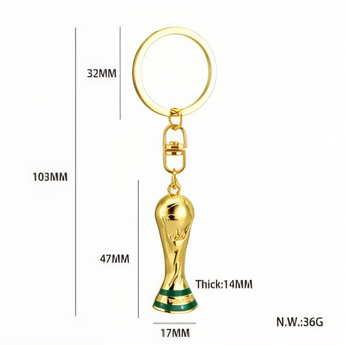 2026 World Cup Soccer Trophy Keychain
