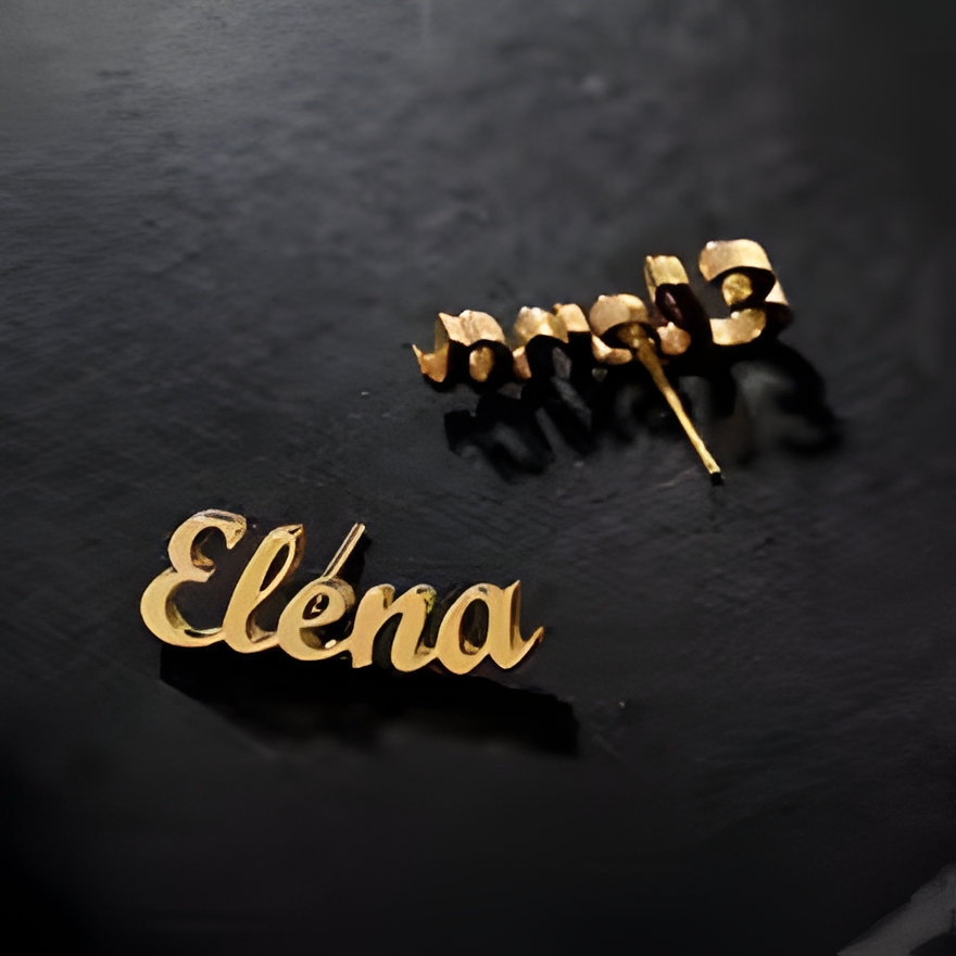 Custom Punk Stainless Steel Name Stud Earrings