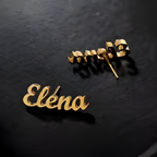Custom Punk Stainless Steel Name Stud Earrings