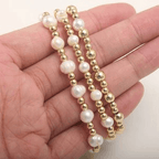 18K Gold Plated Stainless Steel Color Block Bracelet 