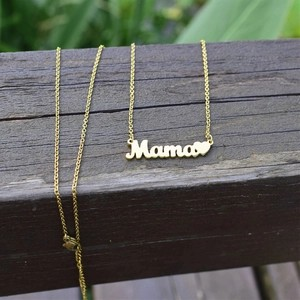 Personalized 18K Gold Plated Mama Heart Necklace