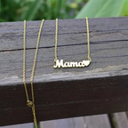 Personalized 18K Gold Plated Mama Heart Necklace