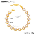 18K Gold Plated Luxury Circle & Heart Zircon
