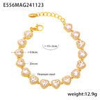18K Gold Plated Luxury Circle & Heart Zircon