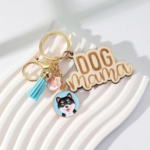 Dog Mama Charm & Tassel Keychain Gift for Pet Lovers