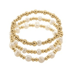 18K Gold Plated Stainless Steel Color Block Bracelet 