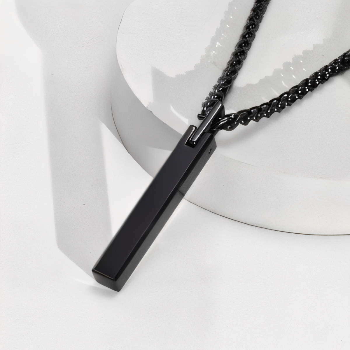 Minimalist Vertical Men’s Tungsten Steel Pendant Necklace