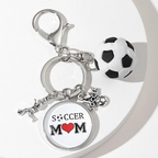Soccer Mom Ball Player USA Italy Flag Keyring Gift