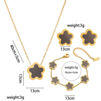 Gold Plated Women’s Flower Jewelry Set
