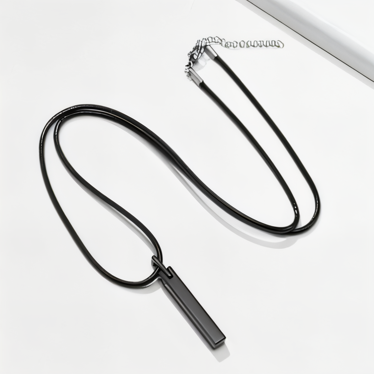 Minimalist Vertical Men’s Tungsten Steel Pendant Necklace