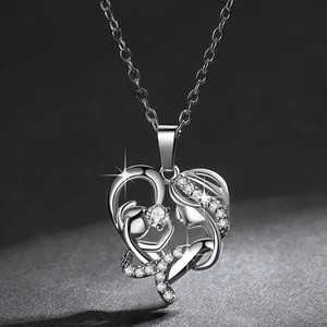 Sterling Silver Mother & Child Heart Pendant
