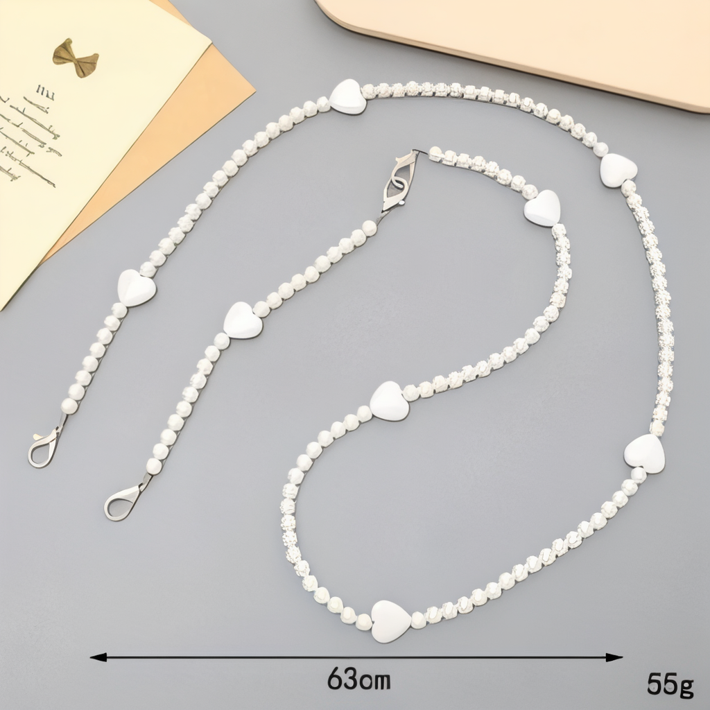Luxury Faux Pearl Beaded Phone Lanyard Crossbody Strap for Women