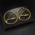 Custom Name Stainless Steel Big Hoop Earrings