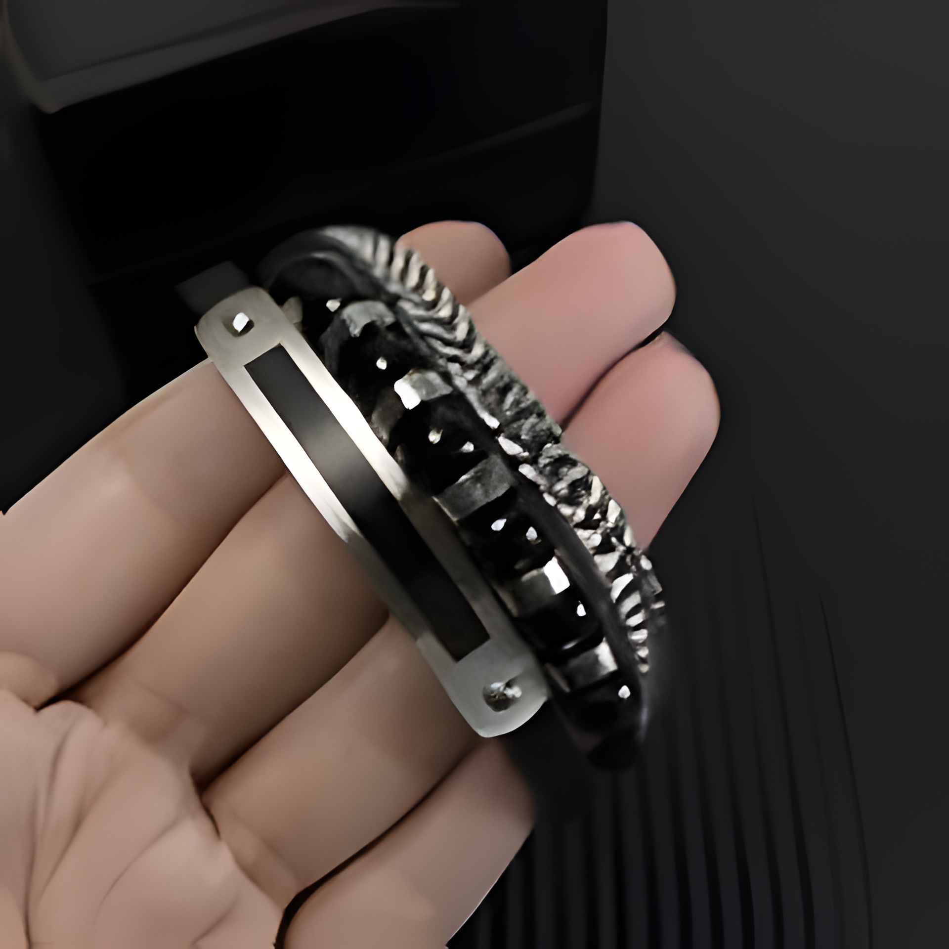 Men's Multi-Layer Leather & Stainless Steel Bracelet