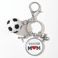 Soccer Mom Ball Player USA Italy Flag Keyring Gift
