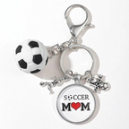 Soccer Mom Ball Player USA Italy Flag Keyring Gift