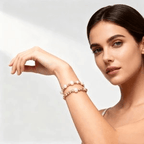 18K Gold Plated Stainless Steel Color Block Bracelet 