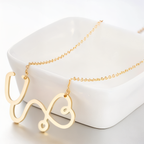 Medical Stethoscope Heart Necklace Gift