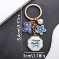 Butterfly Flower Keychain Enamel Pearl Heart Gold Key Ring for Mom