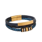 Men’s Stainless Steel Leather Magnetic Bracelet