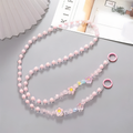 Luxury Faux Pearl Beaded Flower Phone Lanyard Crossbody Strap