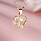 Personalized A-Z Initial Flower Pendant Necklace
