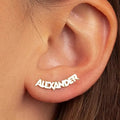 Custom Punk Stainless Steel Name Stud Earrings