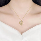 Mama Rhinestone Heart Necklace Elegant Pendant