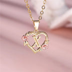 Personalized A-Z Initial Flower Pendant Necklace