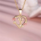 Personalized A-Z Initial Flower Pendant Necklace