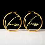 Custom Name Stainless Steel Big Hoop Earrings