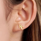 Custom Tiny Letter Initial Name Stainless Steel Stud Earrings