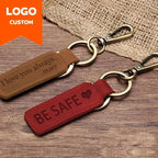 Laser Engraved Custom Leather Keychain