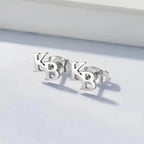 Custom Tiny Letter Initial Name Stainless Steel Stud Earrings