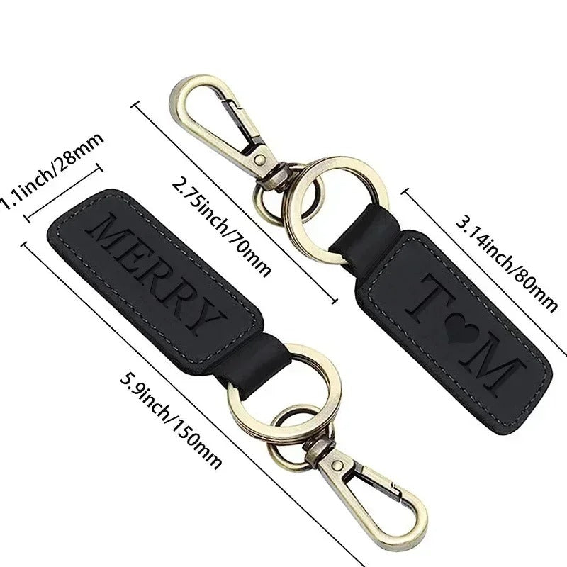 Laser Engraved Custom Leather Keychain