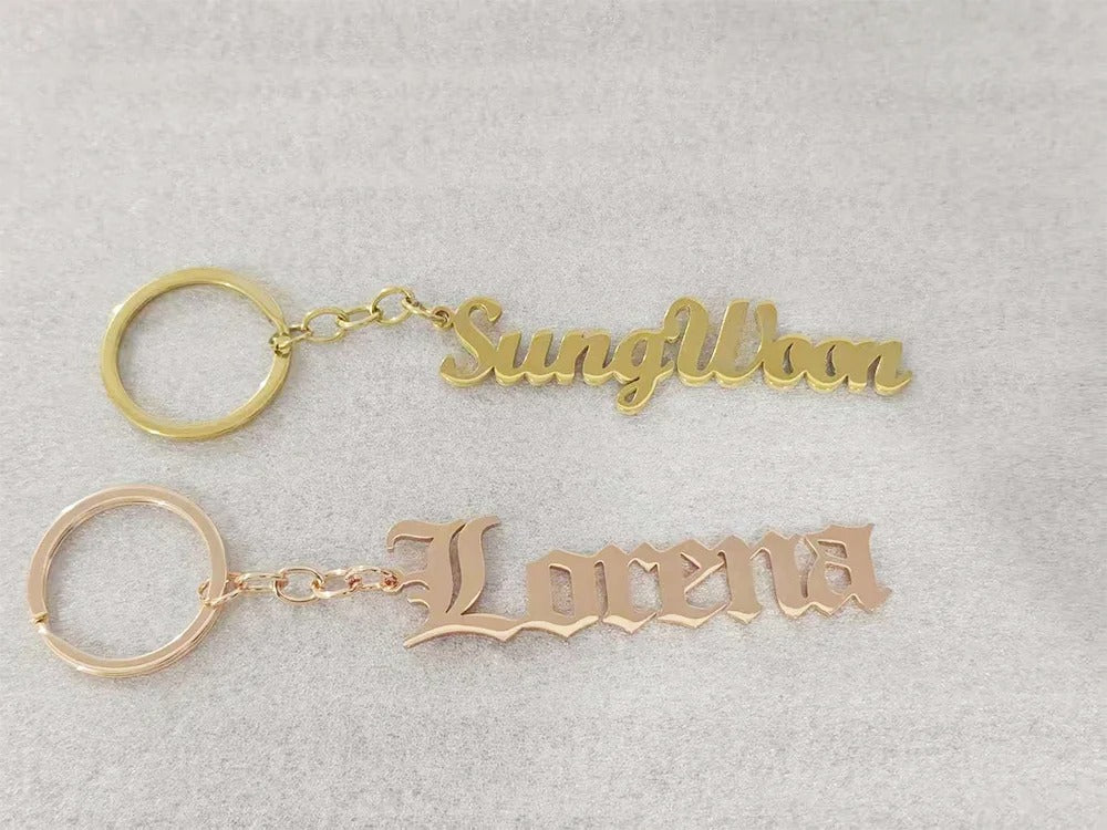 Custom Engraved Letter Key Ring Gift for Him, Her & Friends
