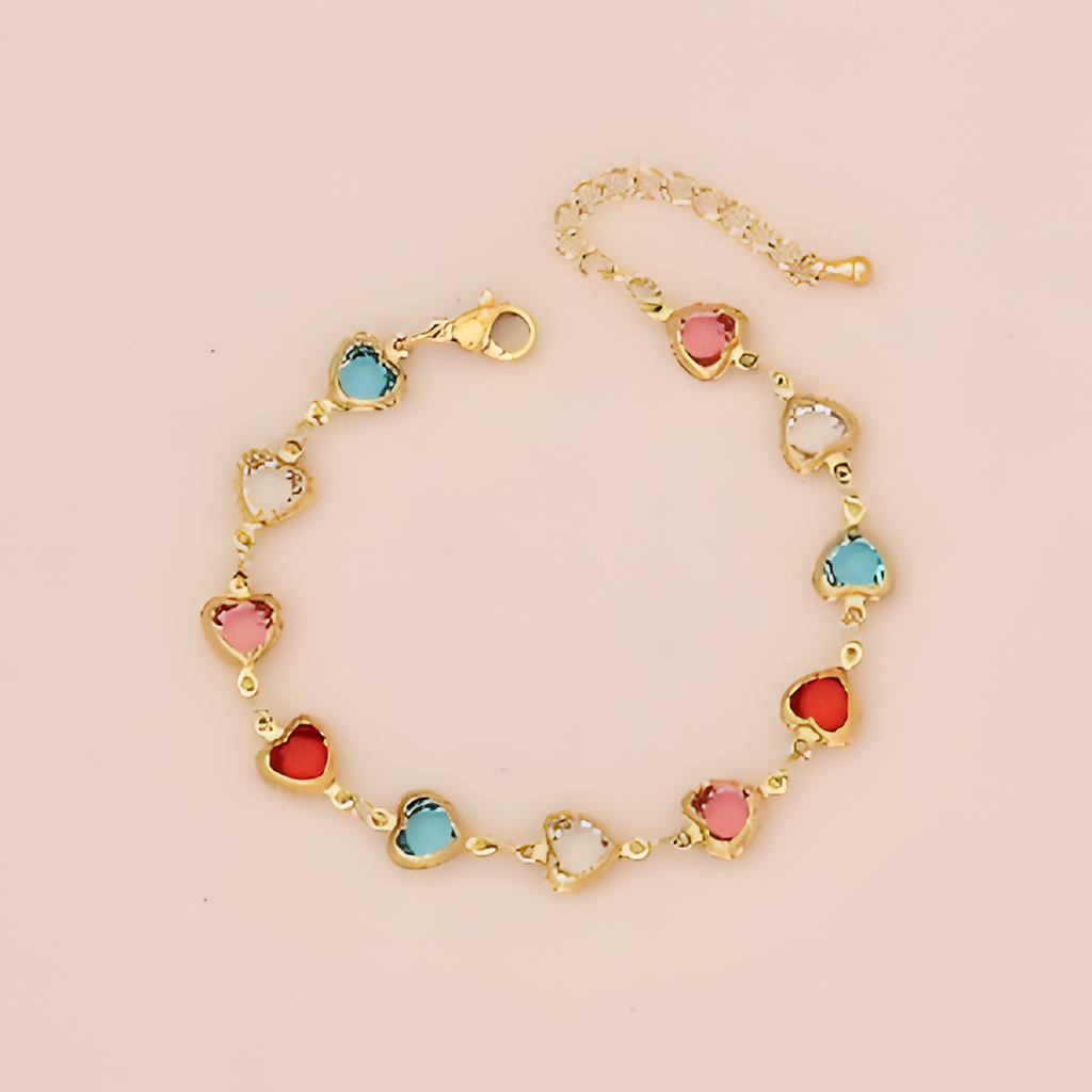 Fashion Colorful Heart Bracelet Stainless Steel