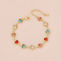 Fashion Colorful Heart Bracelet Stainless Steel