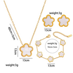 Gold Plated Women’s Flower Jewelry Set 