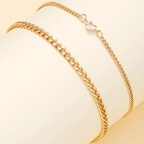 2Pcs Heart Zircon Anklets Set for Women