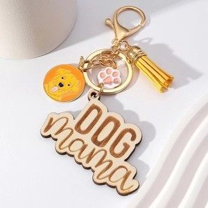 Dog Mama Charm & Tassel Keychain Gift for Pet Lovers