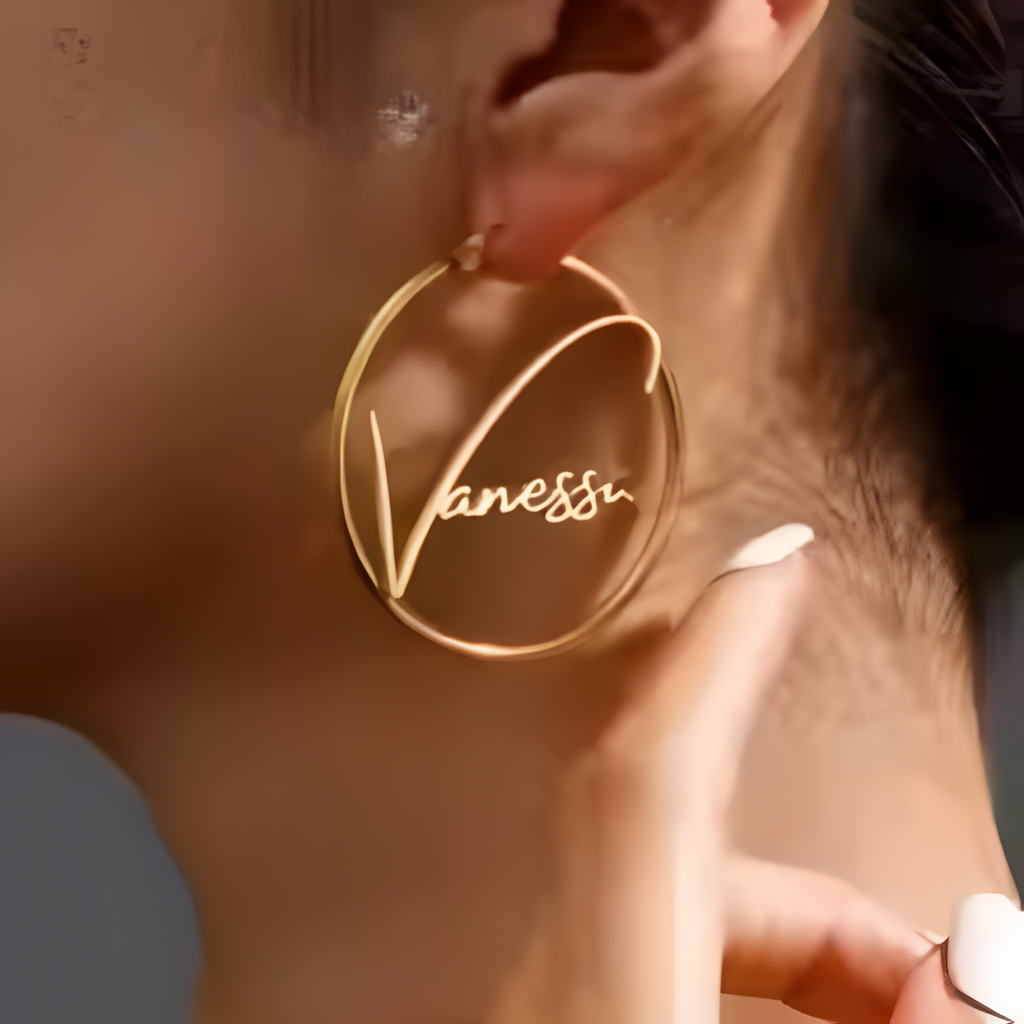 Custom Name Stainless Steel Big Hoop Earrings
