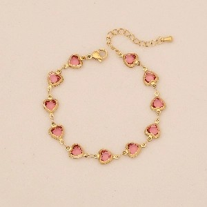 Fashion Colorful Heart Bracelet Stainless Steel Titanium Jewelry Trendy Style