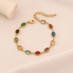 Spring Exotic Colorful Water Drop Bracelet Stainless Steel Jewelry