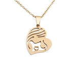 Sterling Silver Mother & Child Heart Pendant