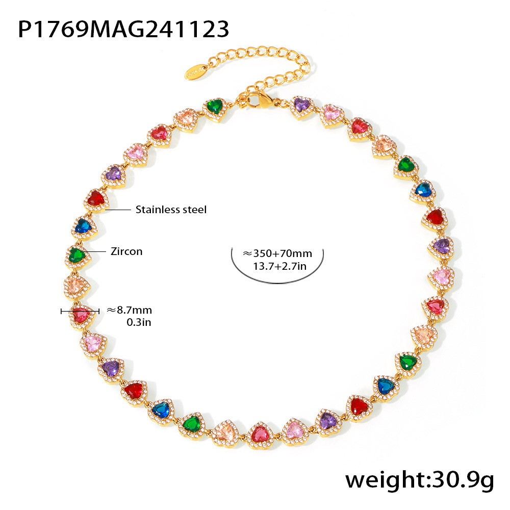 18K Gold Plated Luxury Circle & Heart Zircon Jewelry Set