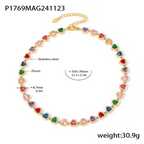 18K Gold Plated Luxury Circle & Heart Zircon Jewelry Set